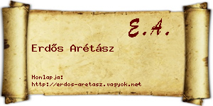 Erdős Arétász névjegykártya